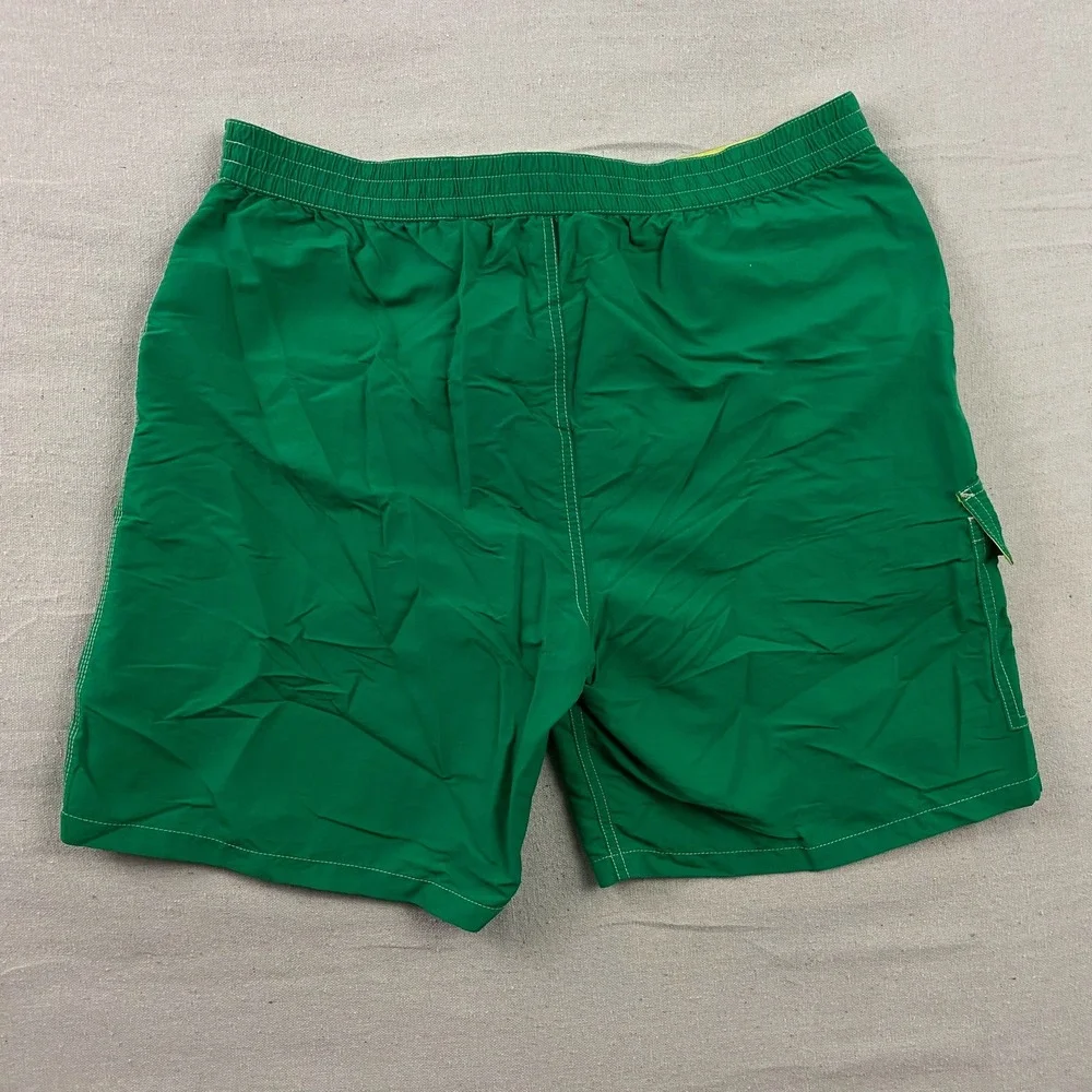 Polo‎ Ralph Lauren Swim Trunks Mens XL Green Cargo Pocket Drawstring Pony Logo